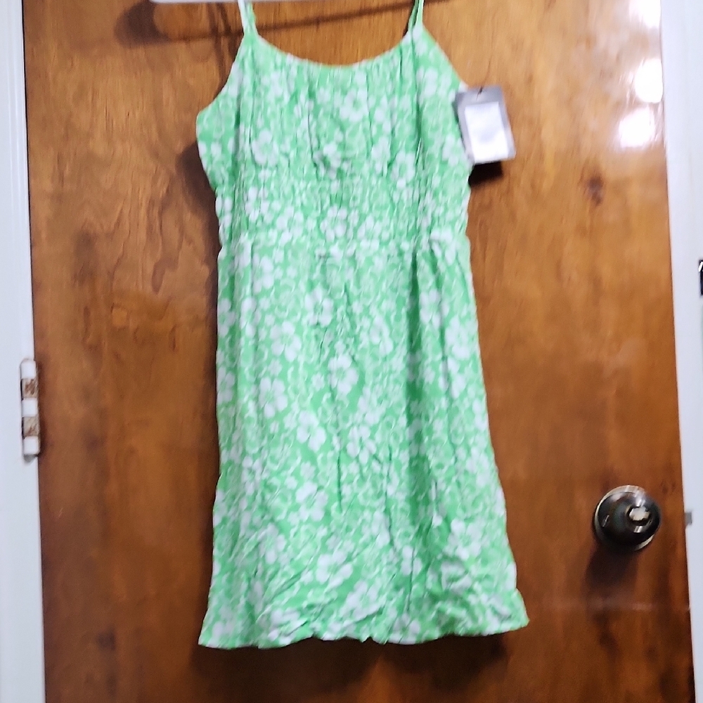 Art Class Green Sleeveless Sundress with Spaghetti Straps